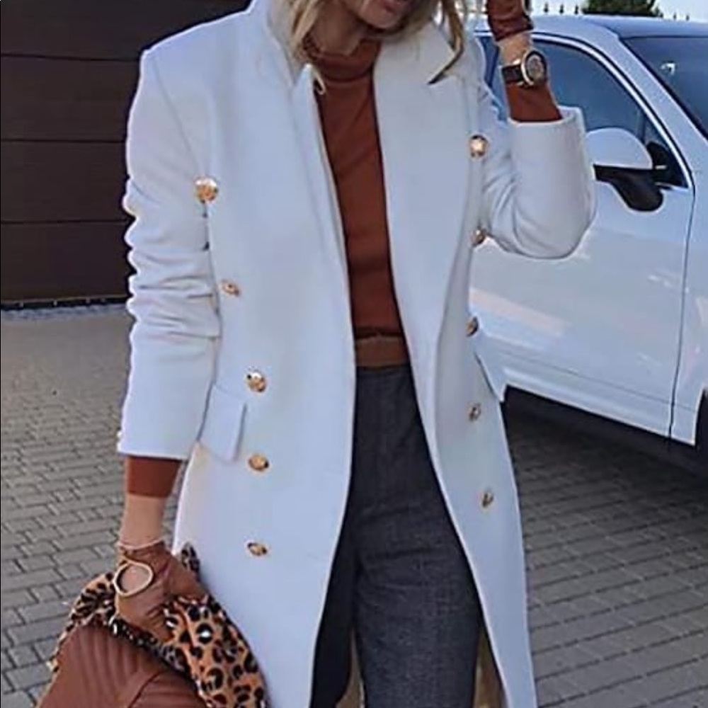 Women's Coat Daily Fall Winter Coat Double Breasted